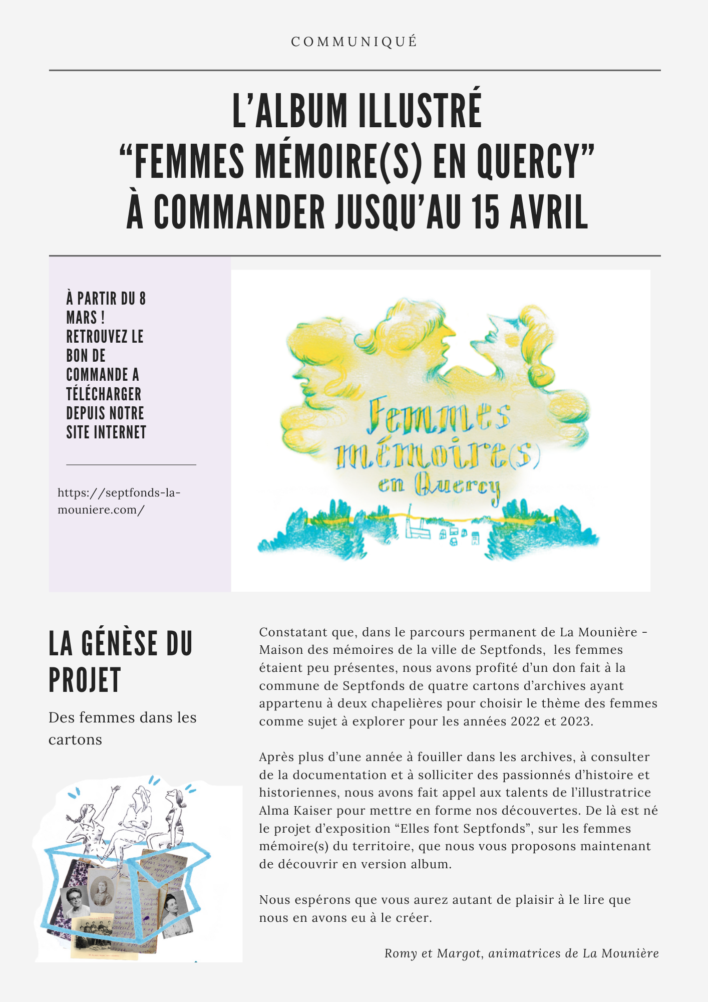 Commandez album "Femmes mémoire(s) en Quercy Caussadais" - Genèse du projet